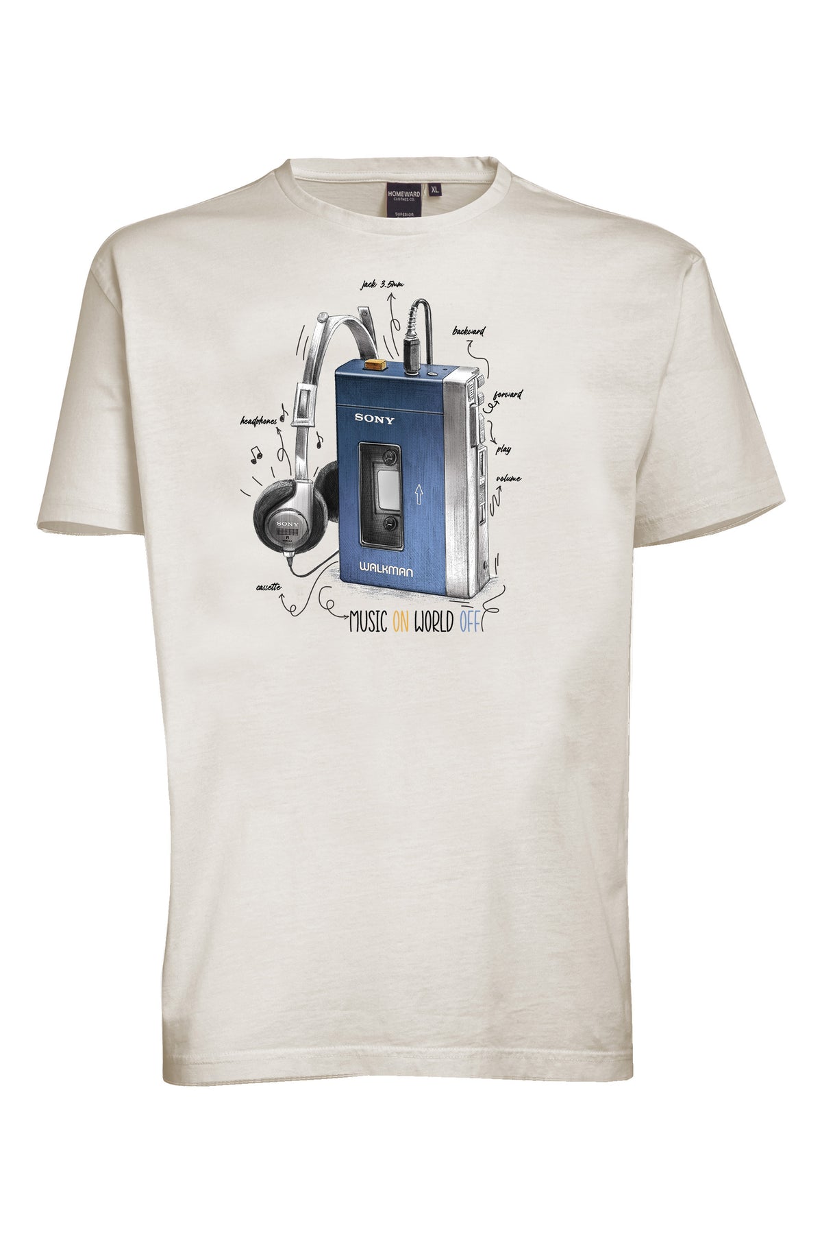 T-Shirt 140gr Slub Off White Print