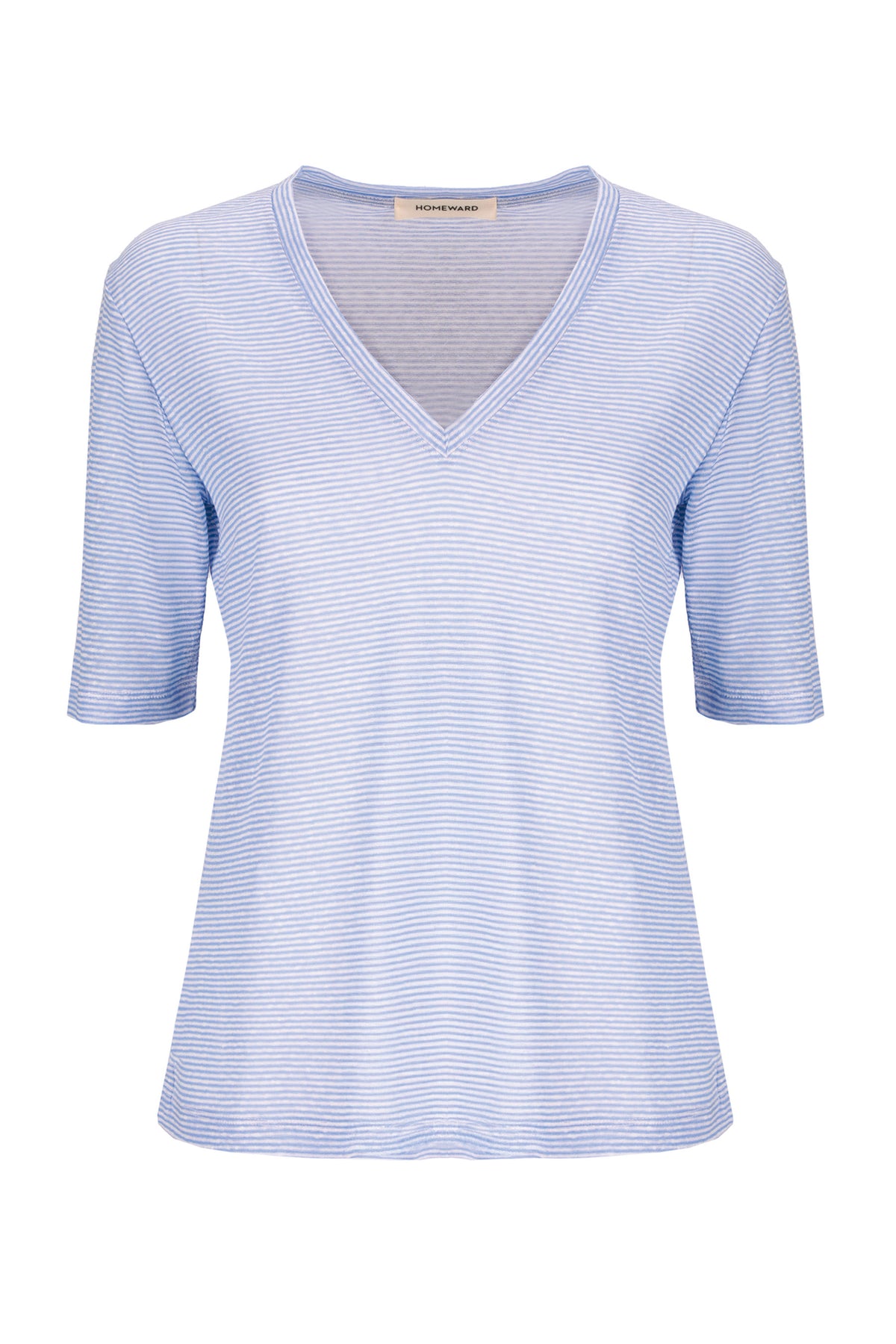 DOJA - Linen Viscose V Neck Short Sleeve T-shirt