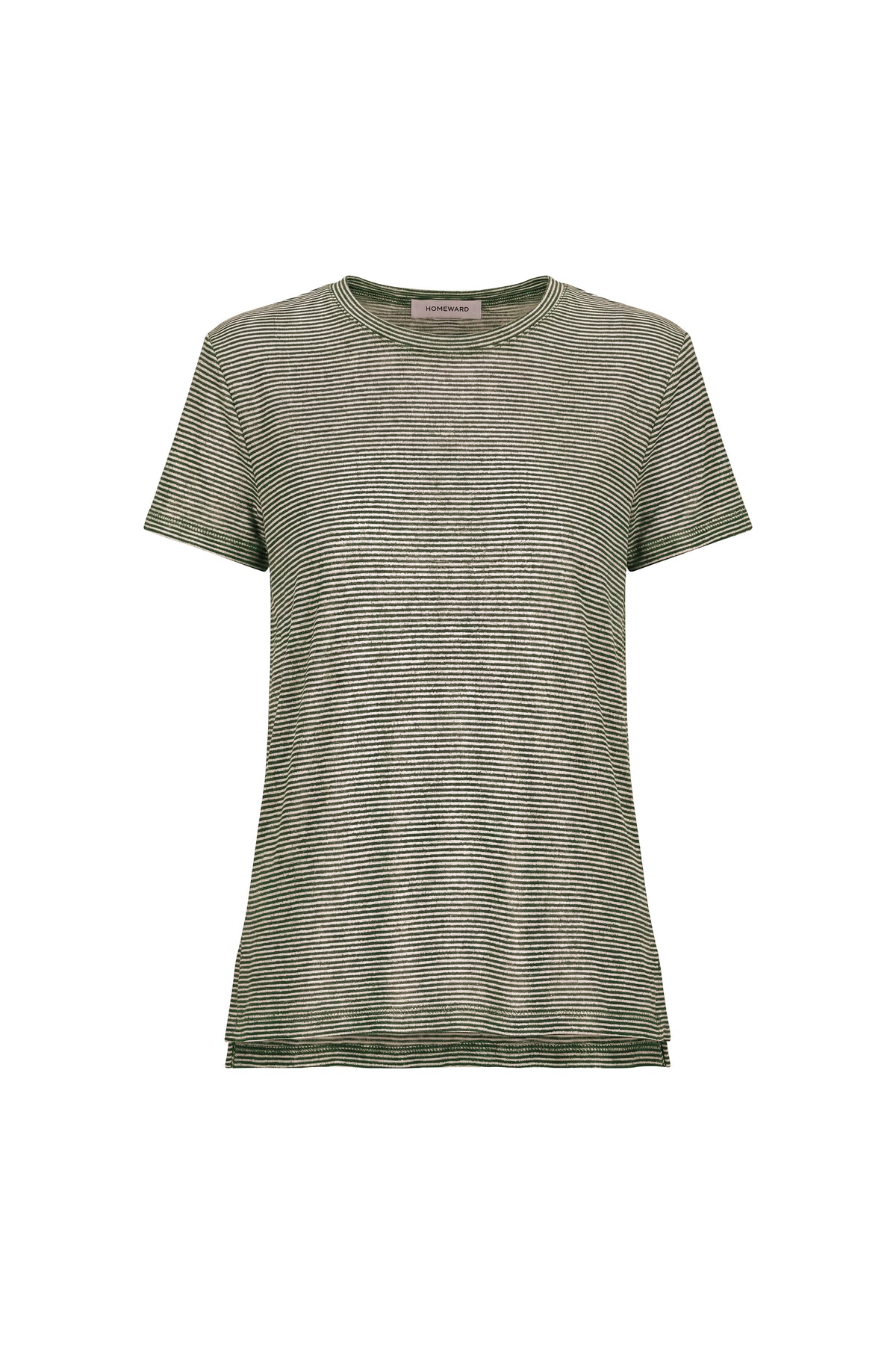 INES - Linen Viscose T-shirt With Double Length