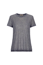 INES - Linen Viscose T-shirt With Double Length