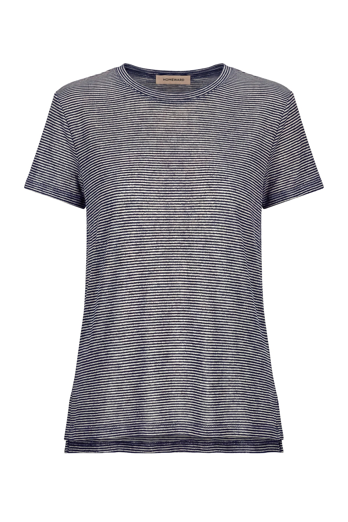 INES - Linen Viscose T-shirt With Double Length