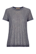 INES - Linen Viscose T-shirt With Double Length