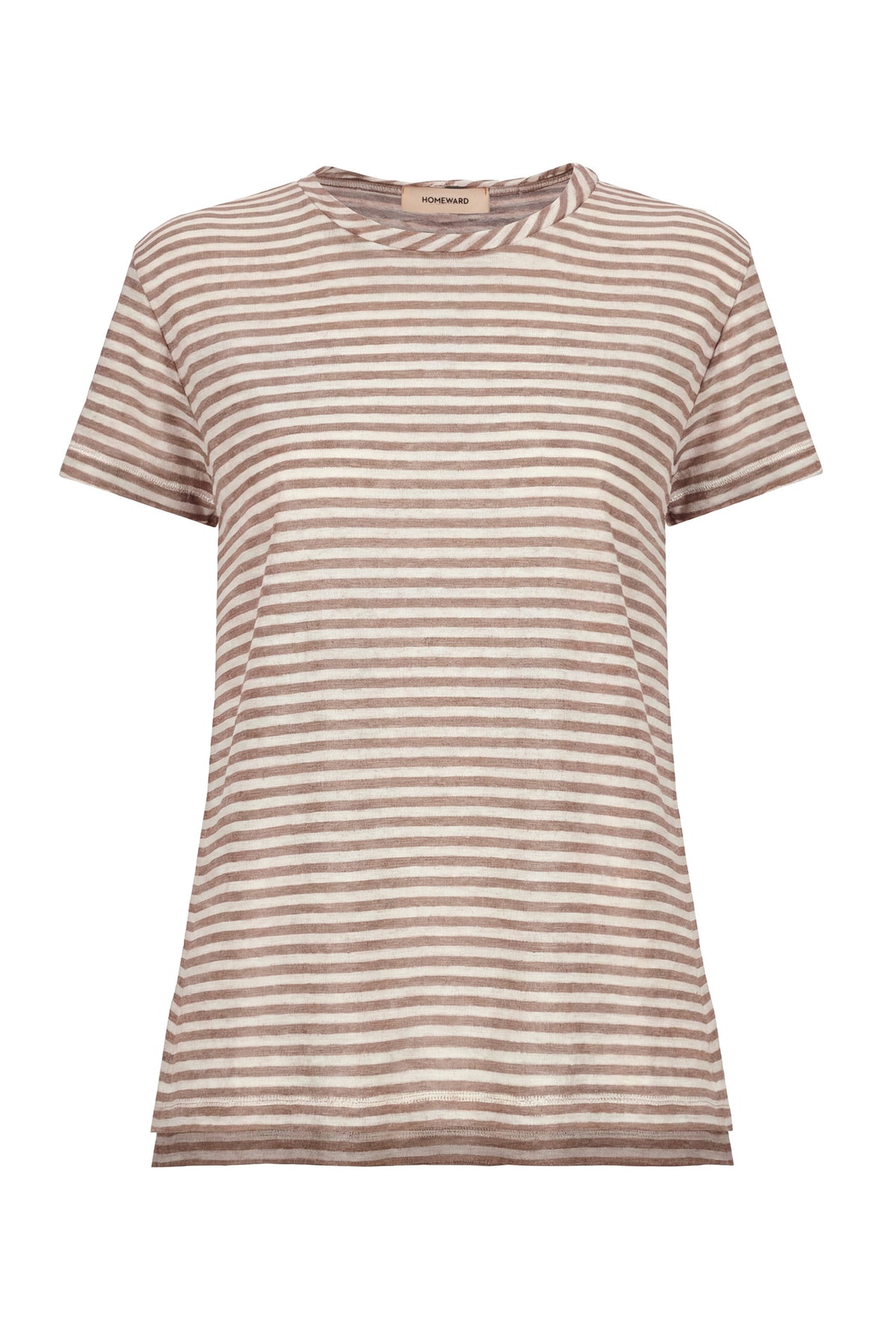INES - Linen Viscose T-shirt With Double Length