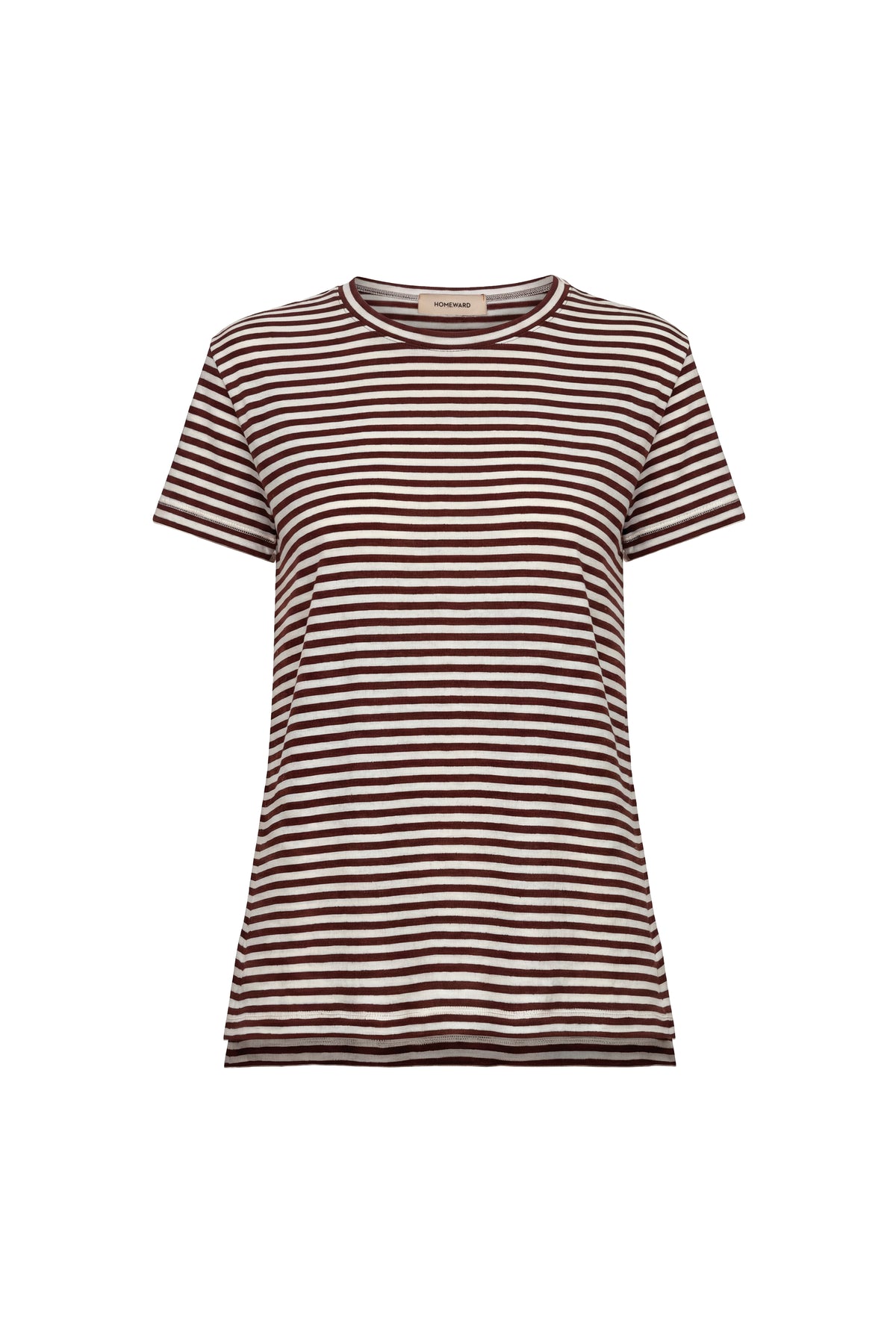 INES - Linen Viscose T-shirt With Double Length