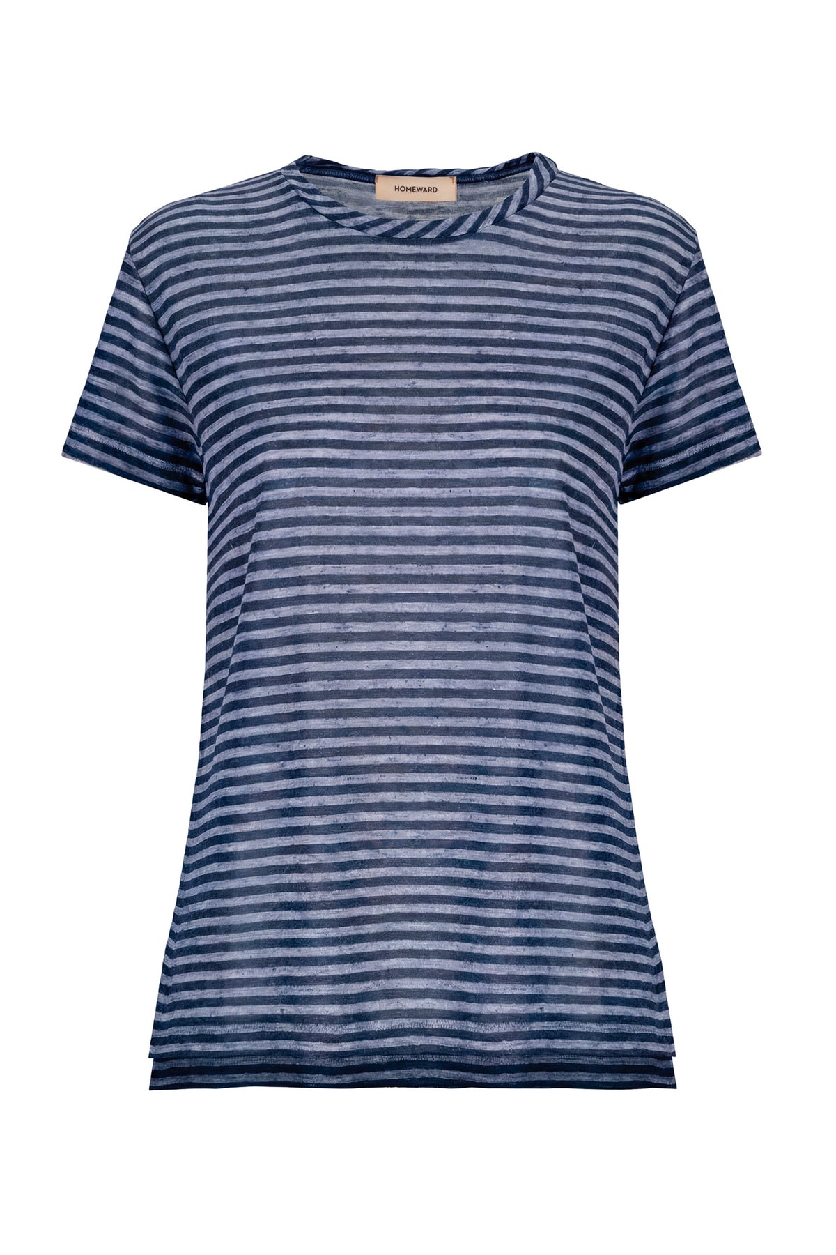 INES - Linen Viscose T-shirt With Double Length
