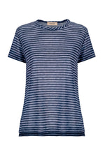 INES - Linen Viscose T-shirt With Double Length
