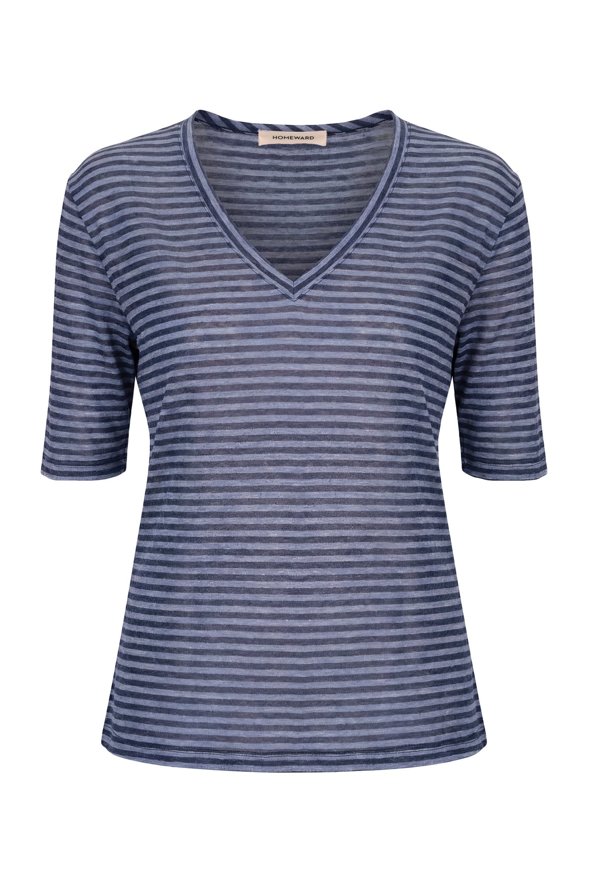DOJA - Linen Viscose V Neck Short Sleeve T-shirt