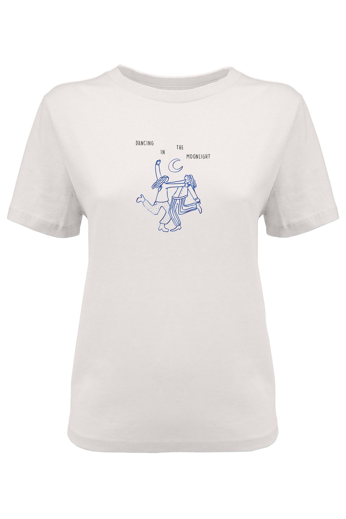 T Shirt 180gsm Off White White And Blue Print