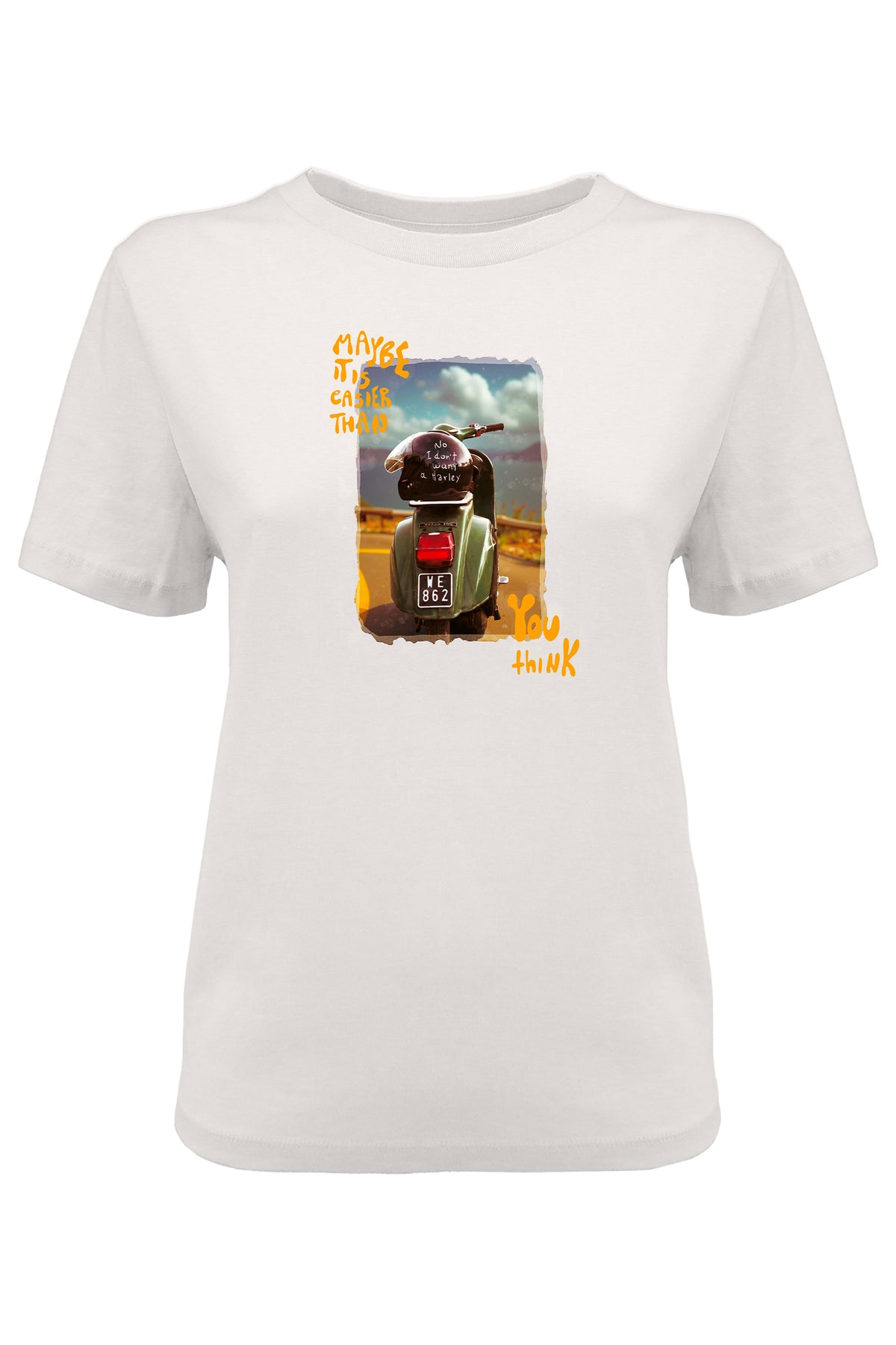 T Shirt 180gsm Off White Retro Print