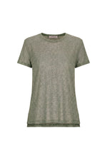 INES - Linen Viscose T-shirt With Double Length