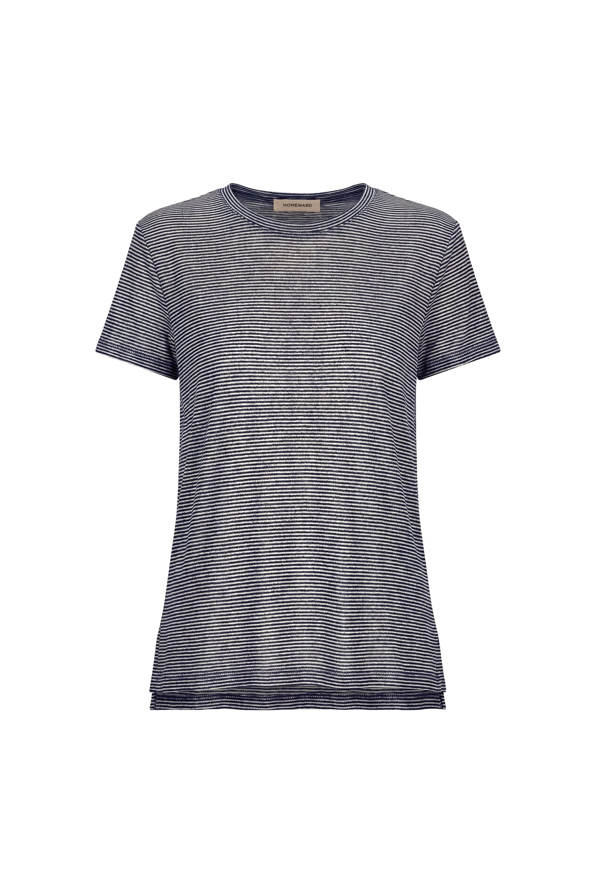 INES - Linen Viscose T-shirt With Double Length