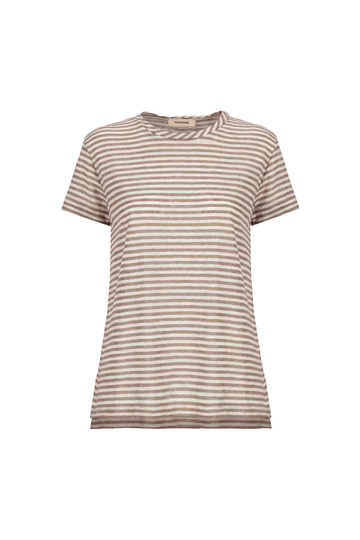INES - Linen Viscose T-shirt With Double Length