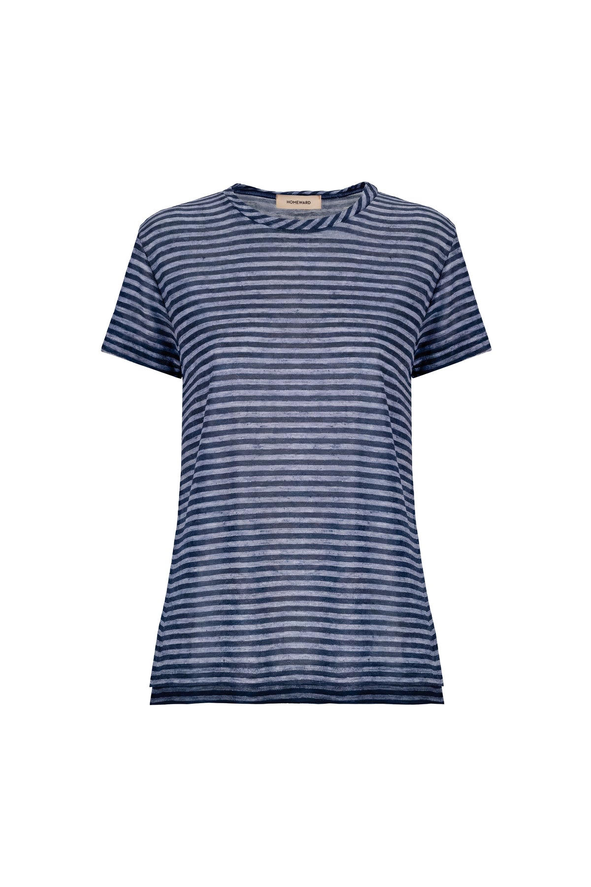INES - Linen Viscose T-shirt With Double Length